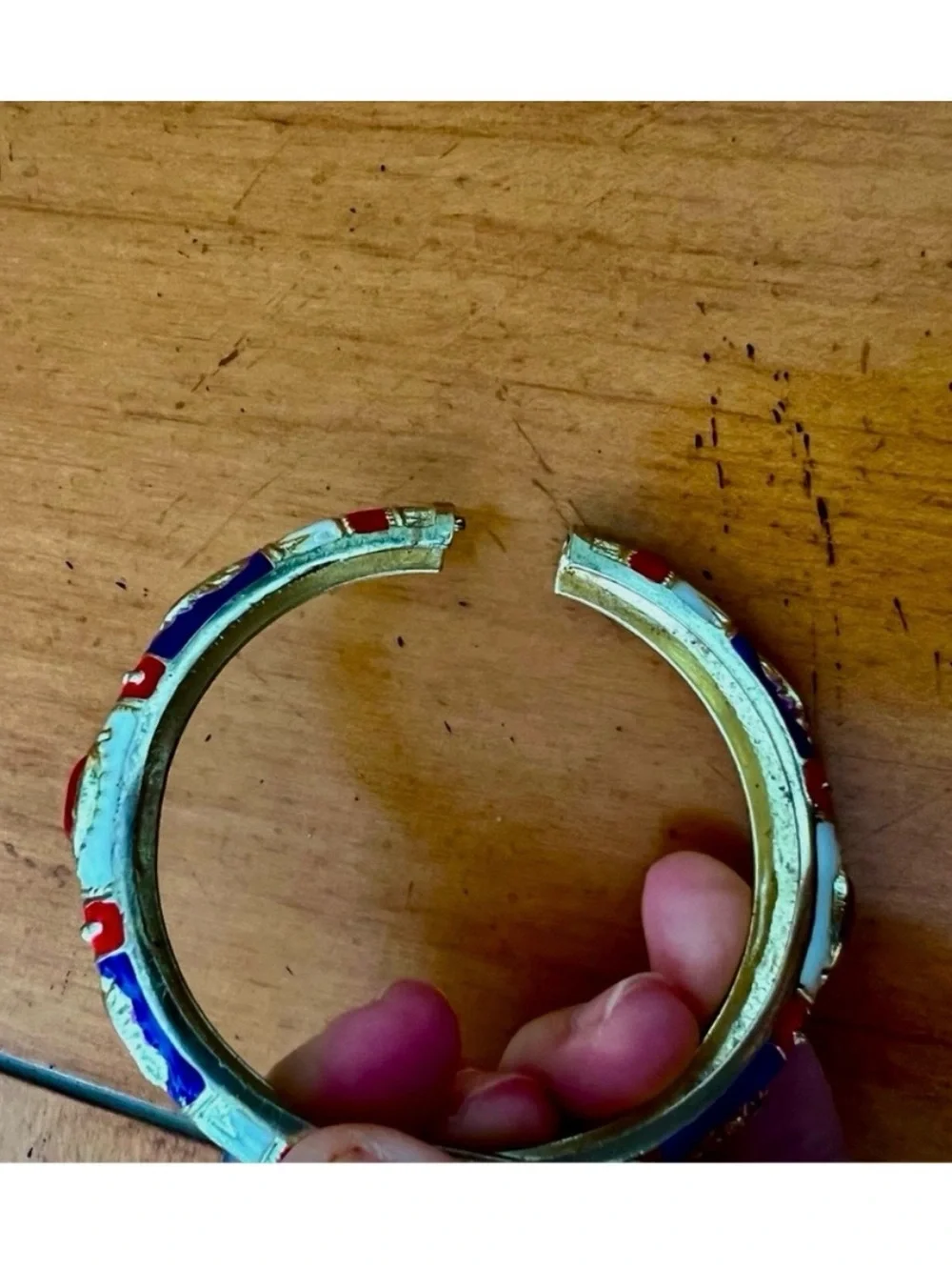 Vintage Enamel Cuff Bracelet